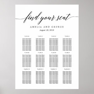 Modernes Script-EDITABLE-FARBE-Seekarten-Poster Poster