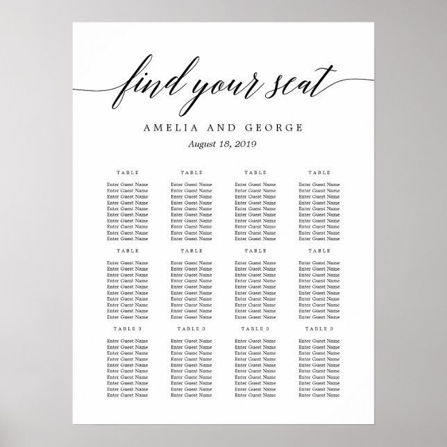 Modernes Script-EDITABLE-FARBE-Seekarten-Poster Poster (Vorne)