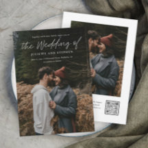 Modernes Script Einfache QR-Foto Hochzeit