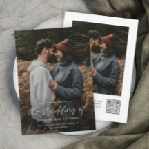 Modernes Script Einfache QR-Foto Hochzeit