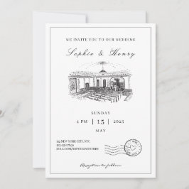 Modernes Script Eleganter QR Code Hochzeit Einladung
