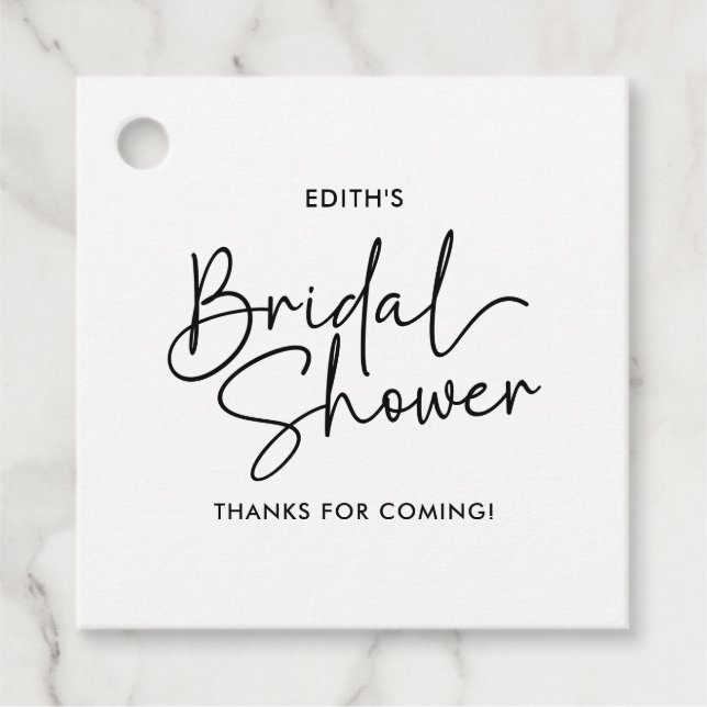 Modernes Script Elegantes handgeschriebenes Brautp Geschenkanhänger (Vorderseite)