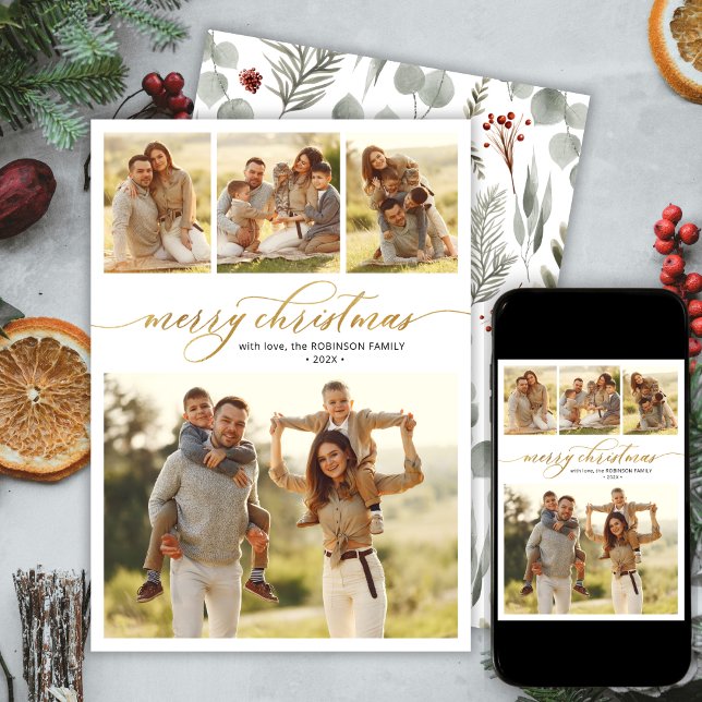 Modernes Script Folies 4 Multi-Foto Weihnachten (Von Creator hochgeladen)