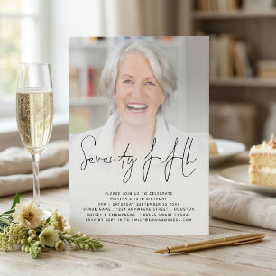 Modernes Script Foto 75. Geburtstagsparty Einladun Einladung