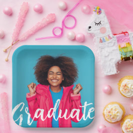 Modernes Script-Foto-Abschluss Pappteller