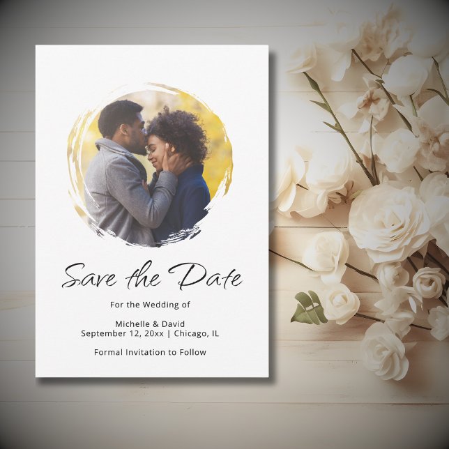 Modernes Script-Foto Boho Minimalistisch Wedding Save The Date (Von Creator hochgeladen)