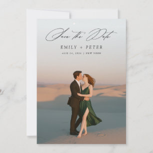 Modernes Script-Foto für Hochzeiten speichern das  Einladung