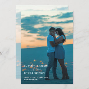 Modernes Script-Foto für Hochzeiten speichern das  Save The Date
