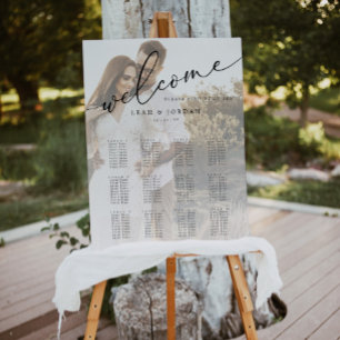 Modernes Script-Foto Hochzeitsdiagramm Poster