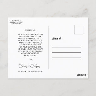 Modernes Script-Foto Hochzeitskarte Postkarte