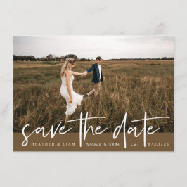 Modernes Script-Foto Save the Date Einladung