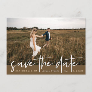 Modernes Script-Foto Save the Date Einladung