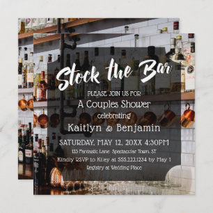 Modernes Script Foto Stock die Bar Couples Dusche  Einladung