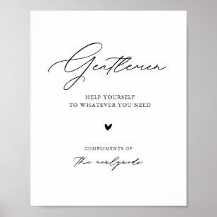 Modernes Script Gentlemen Wedding Bad Sign Poster