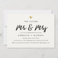 Modernes Script Gold Future Mr. und Mrs. Verlobung