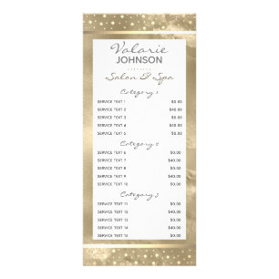 Modernes Script Gold Salon Wellness-Center 5 Servi Werbekarte