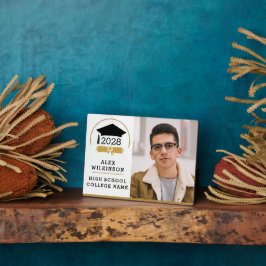 Modernes Script Grad Cap Einfaches Abschluss Foto Fotoplatte