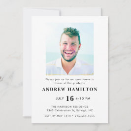 Modernes Script Graduate 2 Foto Abschluss Cool Einladung