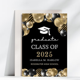 Modernes Script Graduate Black Gold Ankündigung