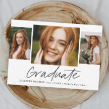 Modernes Script Graduate Einfach 3 Foto Abschluss