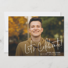 Modernes Script Graduate Einfaches Foto Abschluss Ankündigung