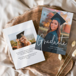 Modernes Script Graduate Einfaches Foto Abschluss Ankündigung