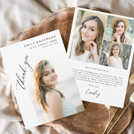 Modernes Script Graduate Einfaches Foto Abschluss Dankeskarte