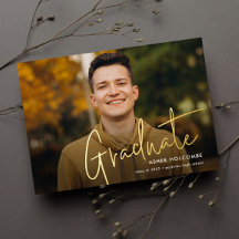 Modernes Script Graduate Einfaches Foto Abschluss