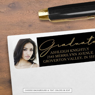 Modernes Script Graduate Foto Black Gold