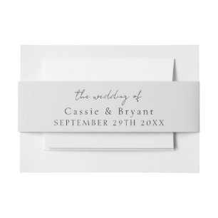 Modernes Script graue Solid Color Chic Hochzeit vo Einladungsbanderole