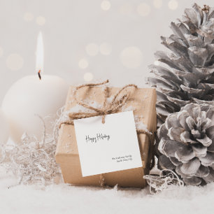 Modernes Script Happy Holiday Square Familiengesch Geschenkanhänger