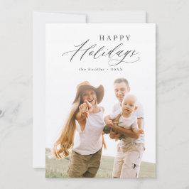 Modernes Script Happy Holidays Family Foto Feiertagskarte