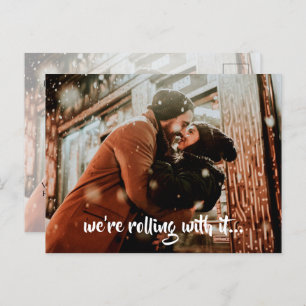 Modernes Script-Hochzeitsstift Save the Date Ankündigungspostkarte