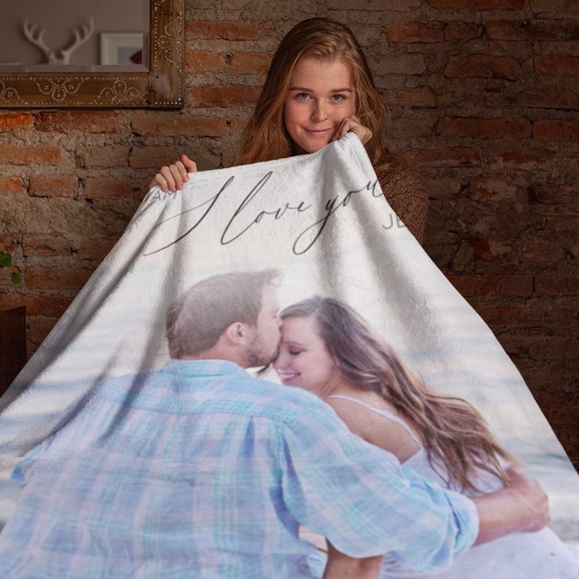 Modernes Script I Liebe You Foto Fleece Blanket (Von Creator hochgeladen)