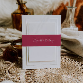 Modernes Script Magenta Wedding Einladungsbanderole
