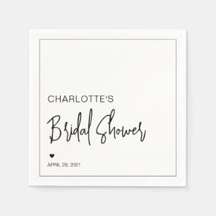Modernes Script Minimalistisch Einfaches Brautpart Serviette