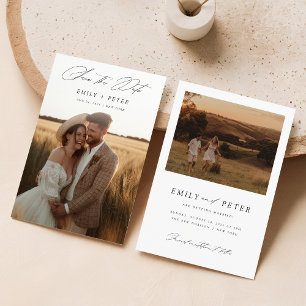 Modernes Script Minimalistisch Wedding Foto Save The Date