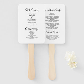 Modernes Script Minimalistisch White Wedding Progr Fächer