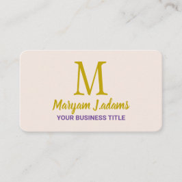 Modernes Script Monogram (QR Code) Chic Blush Pink Visitenkarte