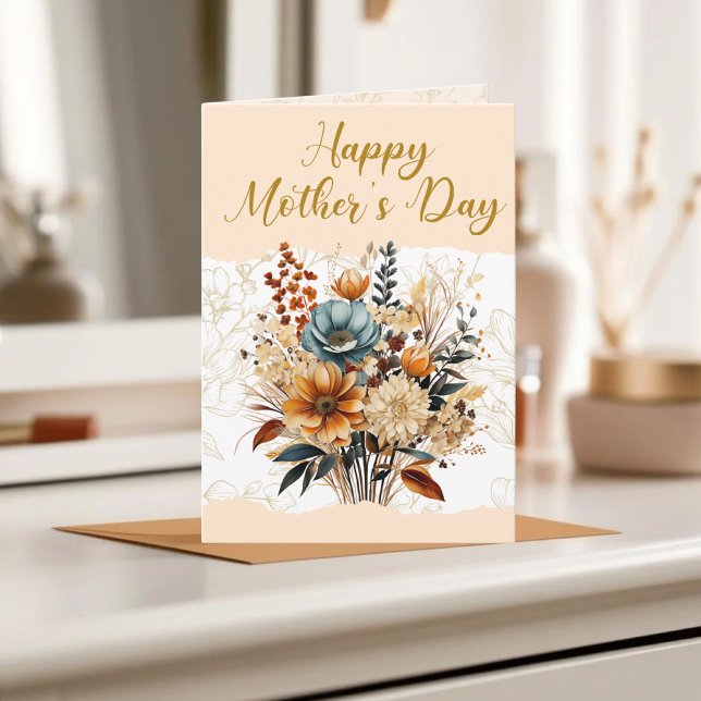 Modernes Script Mother's Day Beige Scripture Foto Karte (Von Creator hochgeladen)