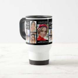 Modernes Script Multi Foto Abschluss Graduate Reisebecher