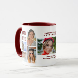 Modernes Script Multi Foto Abschluss Graduate Tasse