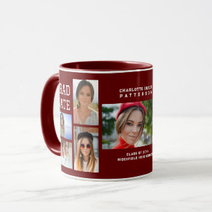 Modernes Script Multi Foto Abschluss Graduate Tasse