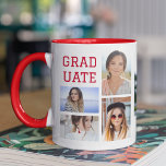 Modernes Script Multi Foto Abschluss Graduate Tasse<br><div class="desc">Moderne Script Multi Foto Abschluss Graduate Coffee Tasse bietet fünf Ihrer Lieblings-Fotos Ihrer Uni,  Universität oder High School Absolvent mit dem modernen roten Skript-Overlay "Graduate". Einfach,  stilvoll und elegant. Das ist das perfekte personalisierte Geschenk für einen Absolventen. Erstellt von ©Evco Studio www.zazzle.com/store/evcostudio</div>