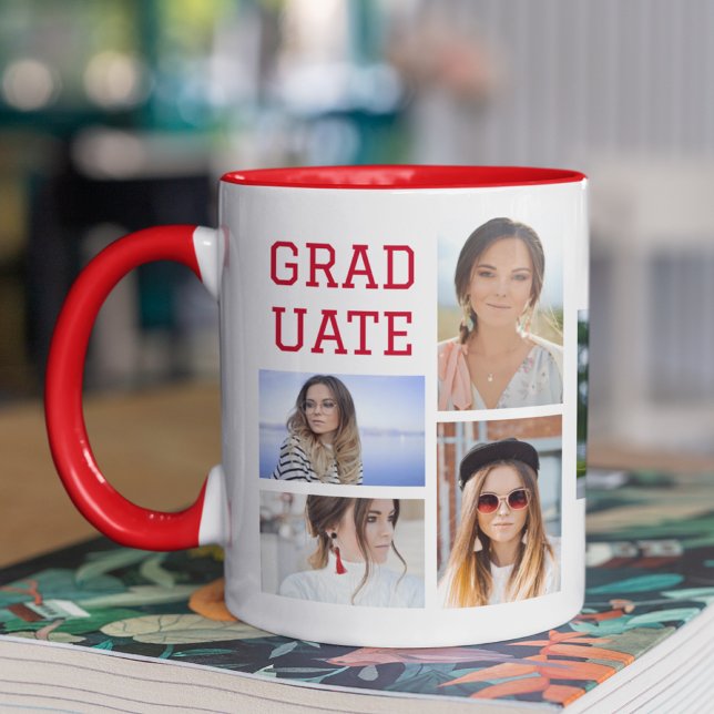 Modernes Script Multi Foto Abschluss Graduate Tasse (Von Creator hochgeladen)