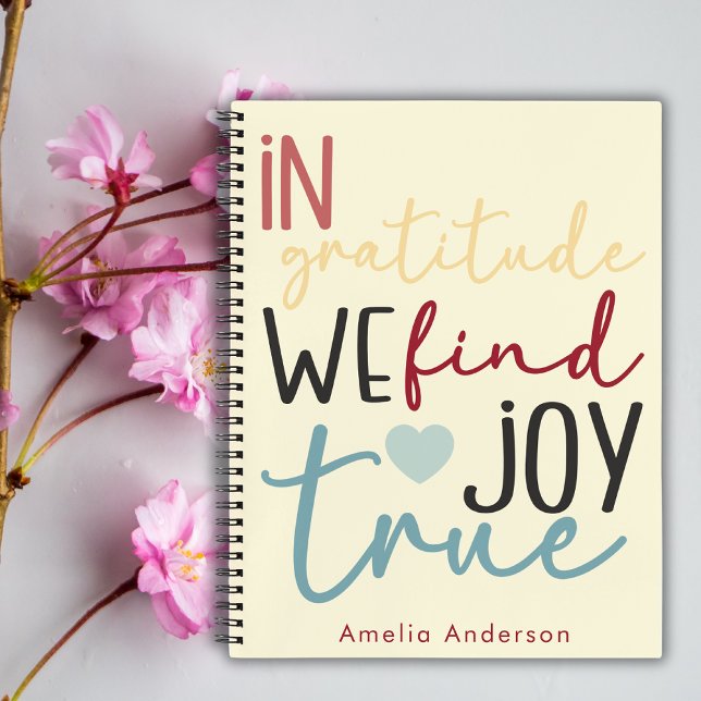 Modernes Script Pastel Girly Gratitude Pink Notebo Notizbuch (Von Creator hochgeladen)