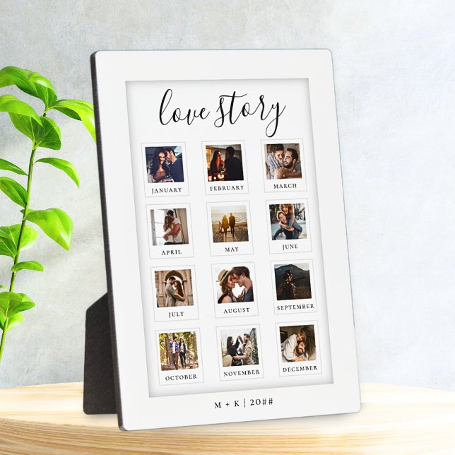 Modernes Script Personalisiert Couple Liebe Story  Fotoplatte (Von Creator hochgeladen)