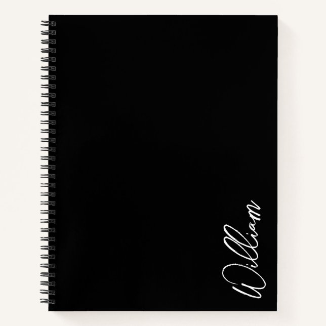 Modernes Script Personalisiert Name Notebook Notizbuch (Vorderseite)