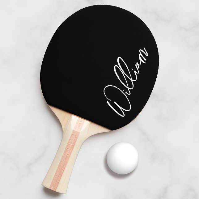 Modernes Script Personalisiert Name Ping Pong Padd Tischtennis Schläger (Von Creator hochgeladen)