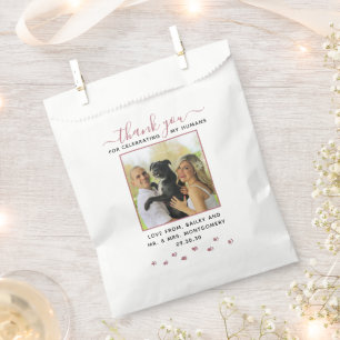 Modernes Script Personalisiert Pet Wedding Foto Geschenktütchen